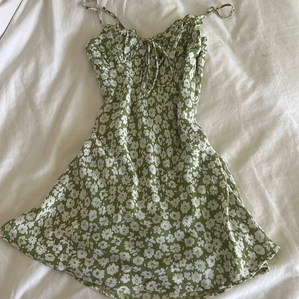Princess Polly green floral mini dress